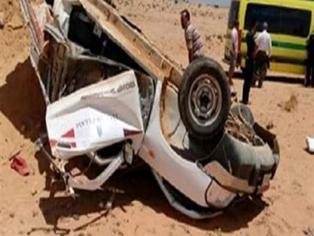 حادث انقلاب سيارة في صحراوي المنيا يؤدي إلى إصابة 5 أشخاص